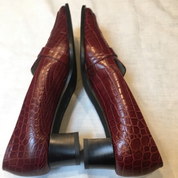 NWOT Talbots Brick Red Leather Loafers Size 7N - Picture 6 of 8